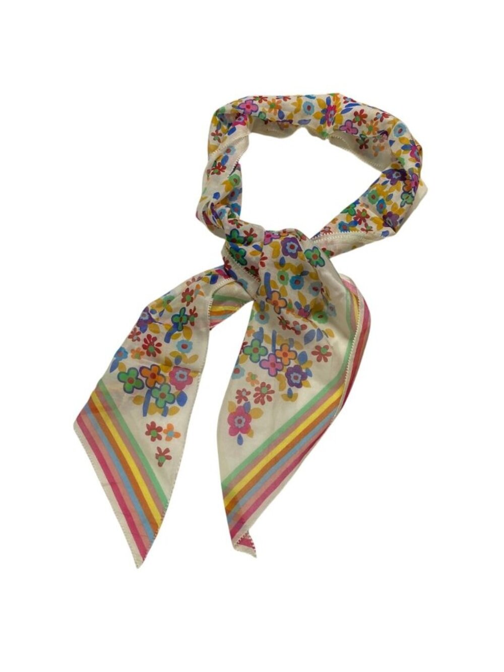 Louis Vuitton Monogram Flower Scarf White Multicolor